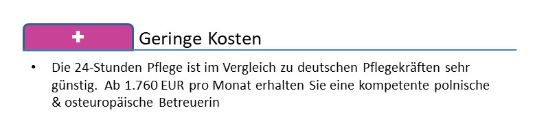 Grafik Pluspunkte osteuropäischer Pflegekräfte